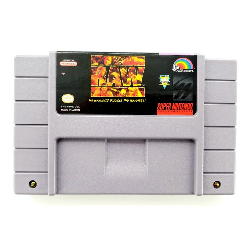 WWF Raw (Super Nintendo Entertainment System, 1994) Authentic Complete w/ Poster image 2