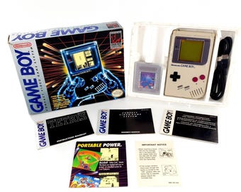 Original Nintendo Gameboy DMG-01 Tetris-paket komplett i låda, ny glaslins