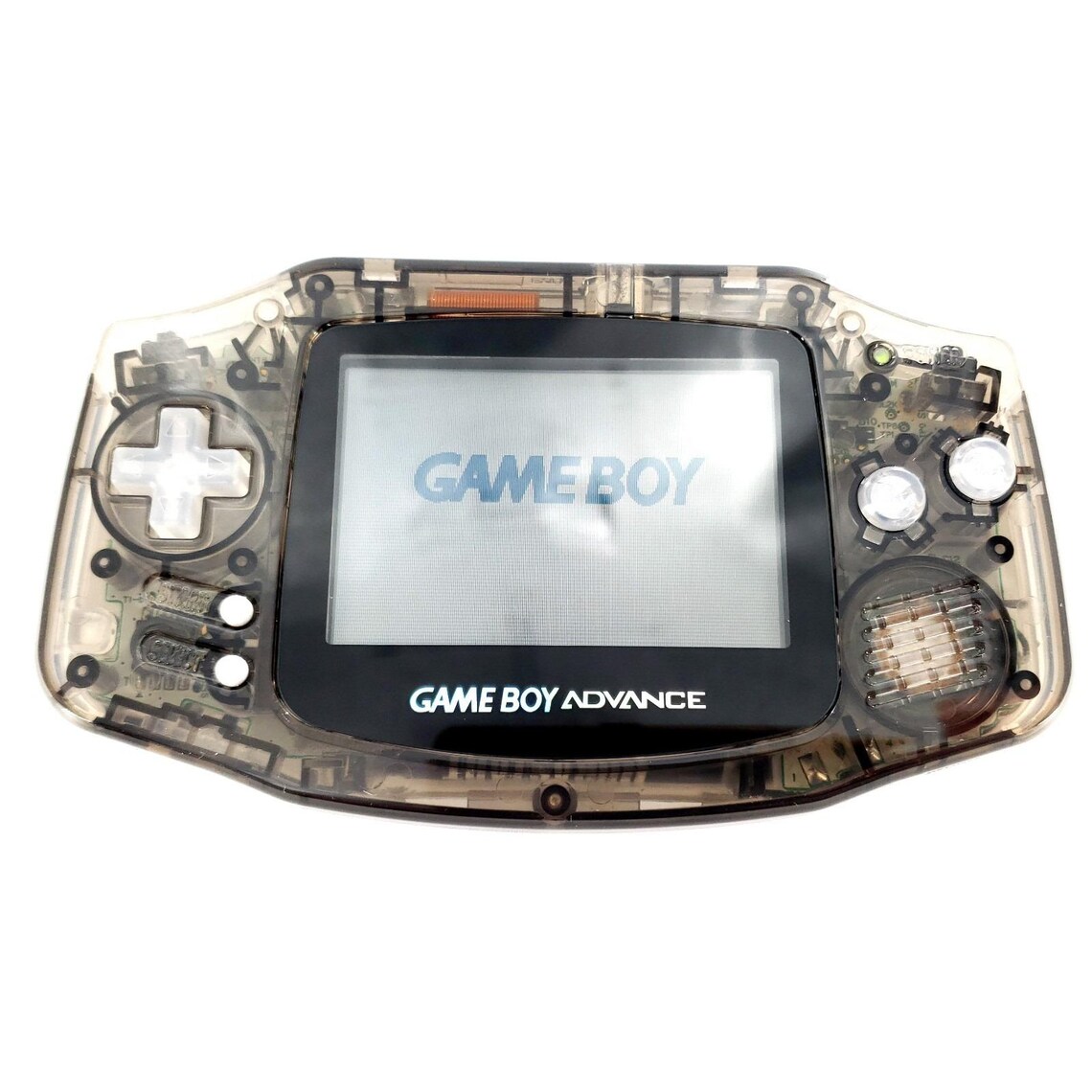 Nintendo Game Boy Advance Clear Black New Shell, Buttons, Glass Lens Tested, foto 1 di 5