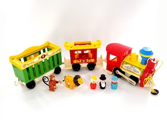 VTG 70s Fisher Price Little People Circus Train 991 speelset met dieren en figuren