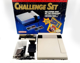 Nintendo Challenge Set Consola NES En Caja Incompleta Sin Juego Probado y Funciona