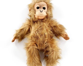 Vintage 1977 Dankin Filz Gesicht Schimpanse Affe Plüsch 15 "Stofftier