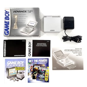 Nintendo Game Boy Advance SP Handheld System Platinum Complete In Box Tested