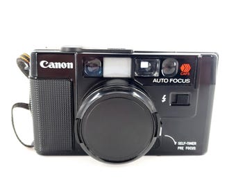 Canon AF35M 35mm Point & Shoot Film Camera Black Tested  Works