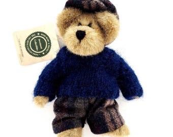 Ensemble en tricot Boyds Chase Bearimore à carreaux et à carreaux Animal en peluche de 7 po.