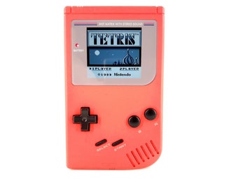 Nintendo Game Boy DMG Retro Pixel Funny Playing IPS Backlit LCD Mod System Red