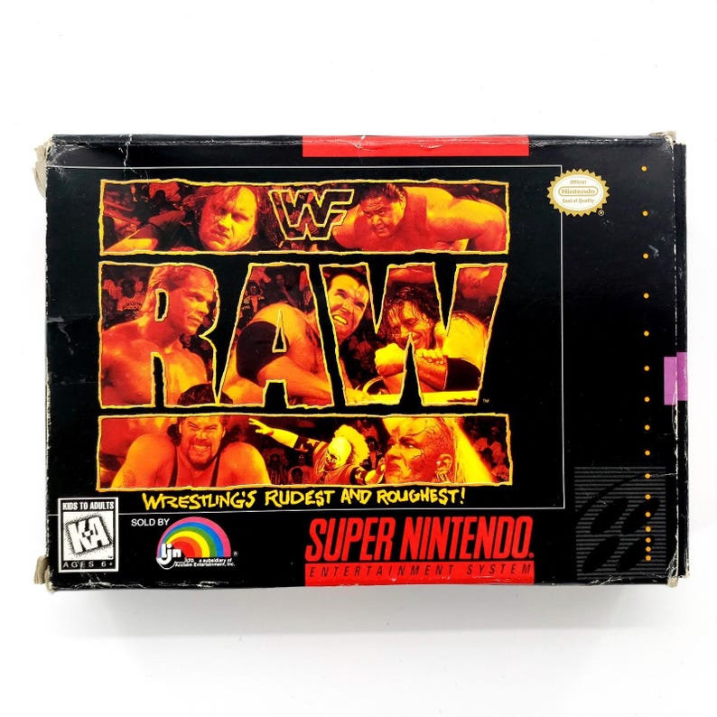 WWF Raw (Super Nintendo Entertainment System, 1994) Authentic Complete w/ Poster image 6