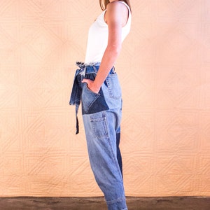 Handmade recycled denim patchwork pants by SilkDenim 1 of a kind image 3