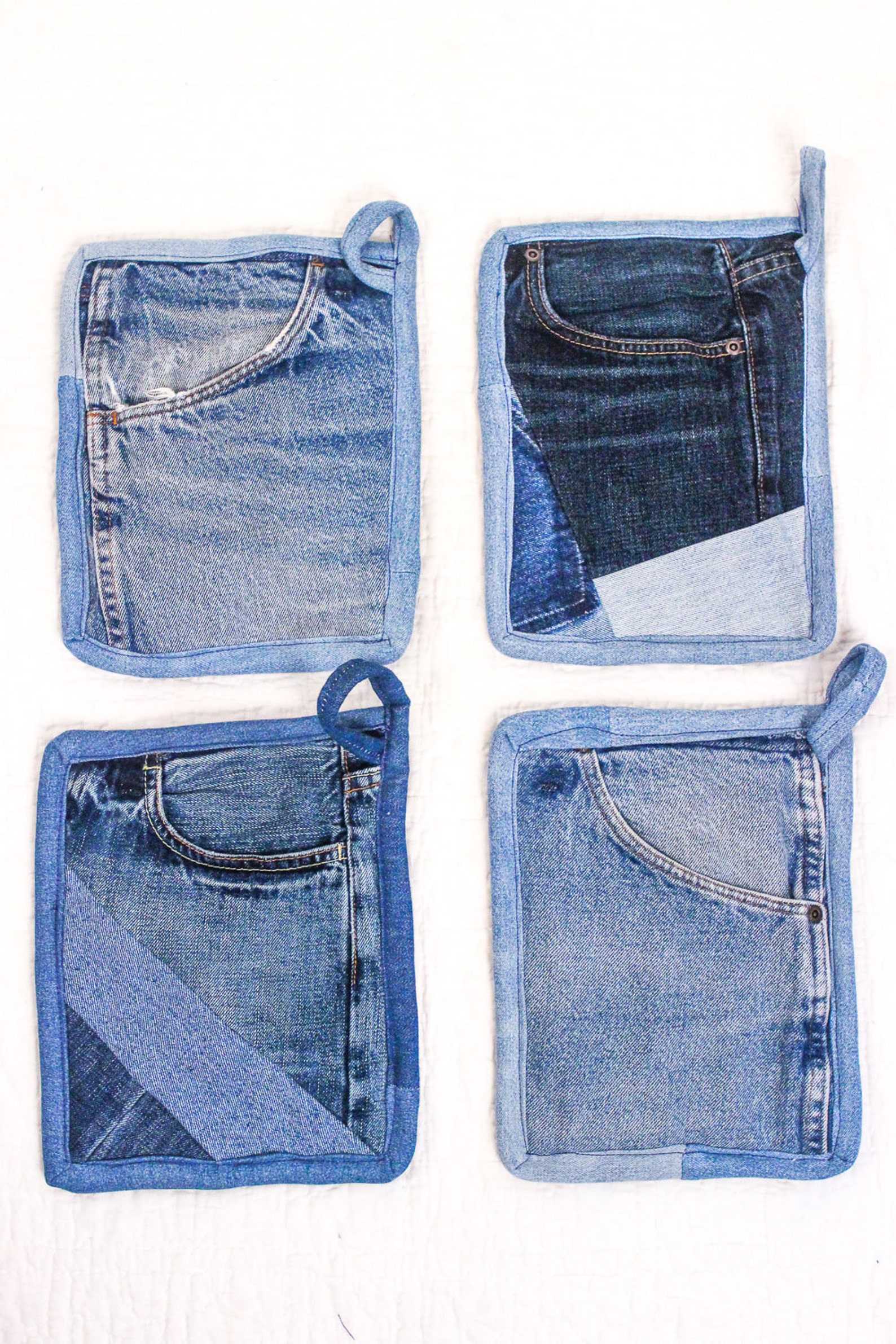 Pocket Potholder Made From Recycled Jeans, Thick, Useful, Cool, & Fun