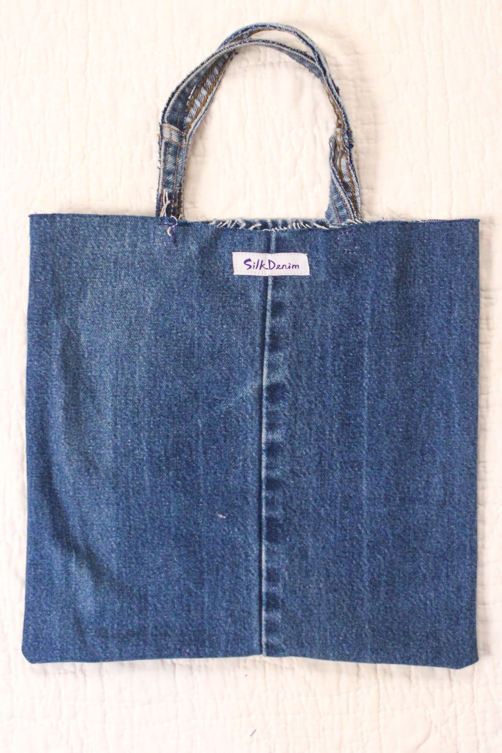 How to sew a cute new tote bag using denim scraps