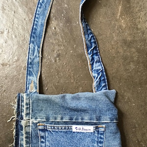 Three Zip Pockets Recycled Jeans Bag - Etsy