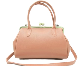 Vintage Handbag - Retro Crossbody bags for women in baby pink  "Big Aurelie"