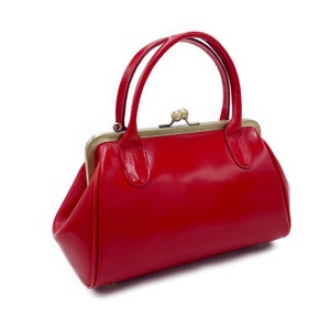 Rote Schulter- und Henkeltasche - Kleine Sophie - Retro Handtasche