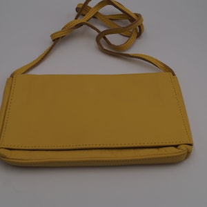 Leather Handbag &quot;Dana&quot; in yellow , Vintage bag, Shoulder bag, genuine leather, handmade, leather bag, kiss lock handbag
