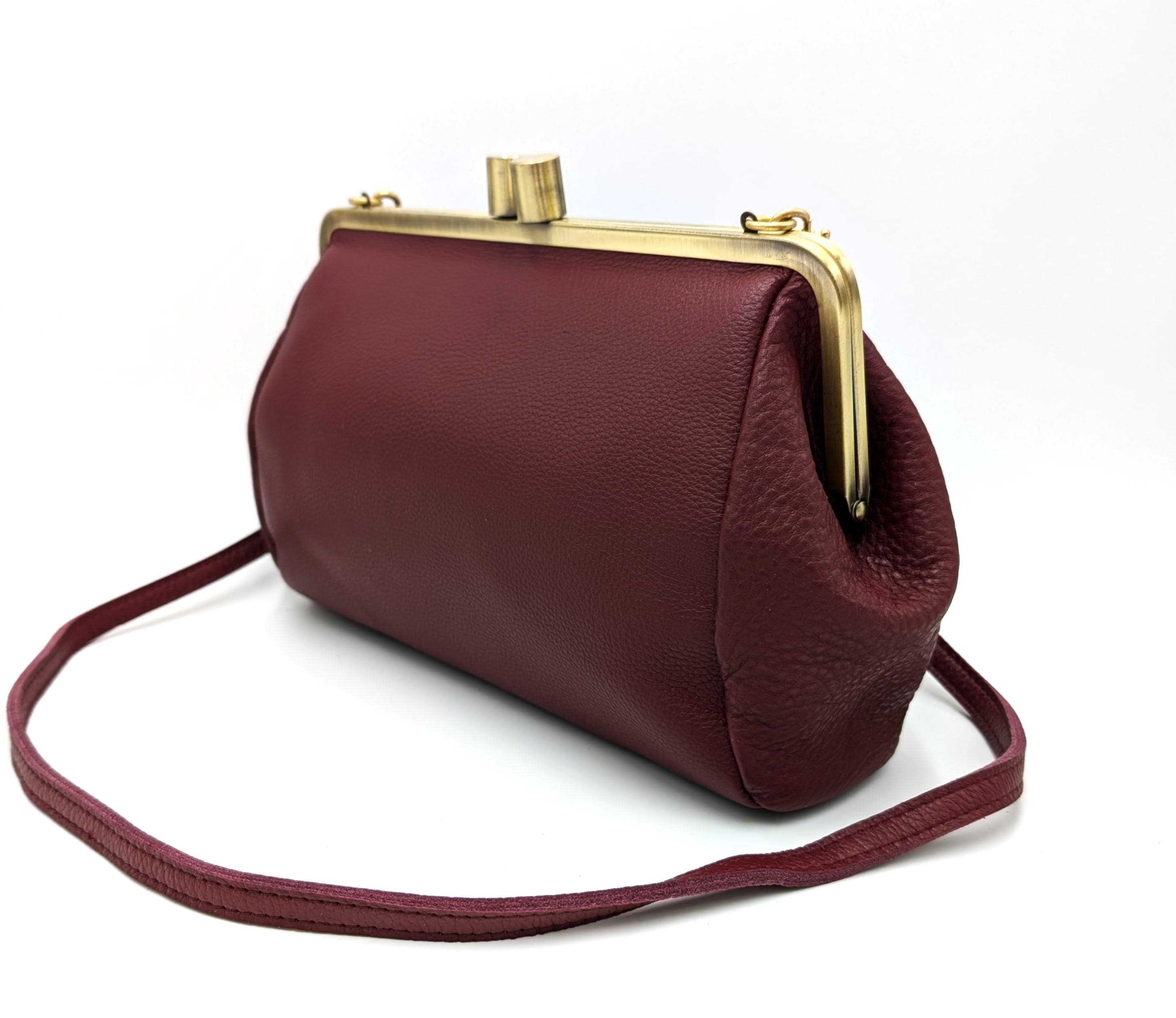 Borsa a tracolla Dakota in pelle a 2 vie marrone con