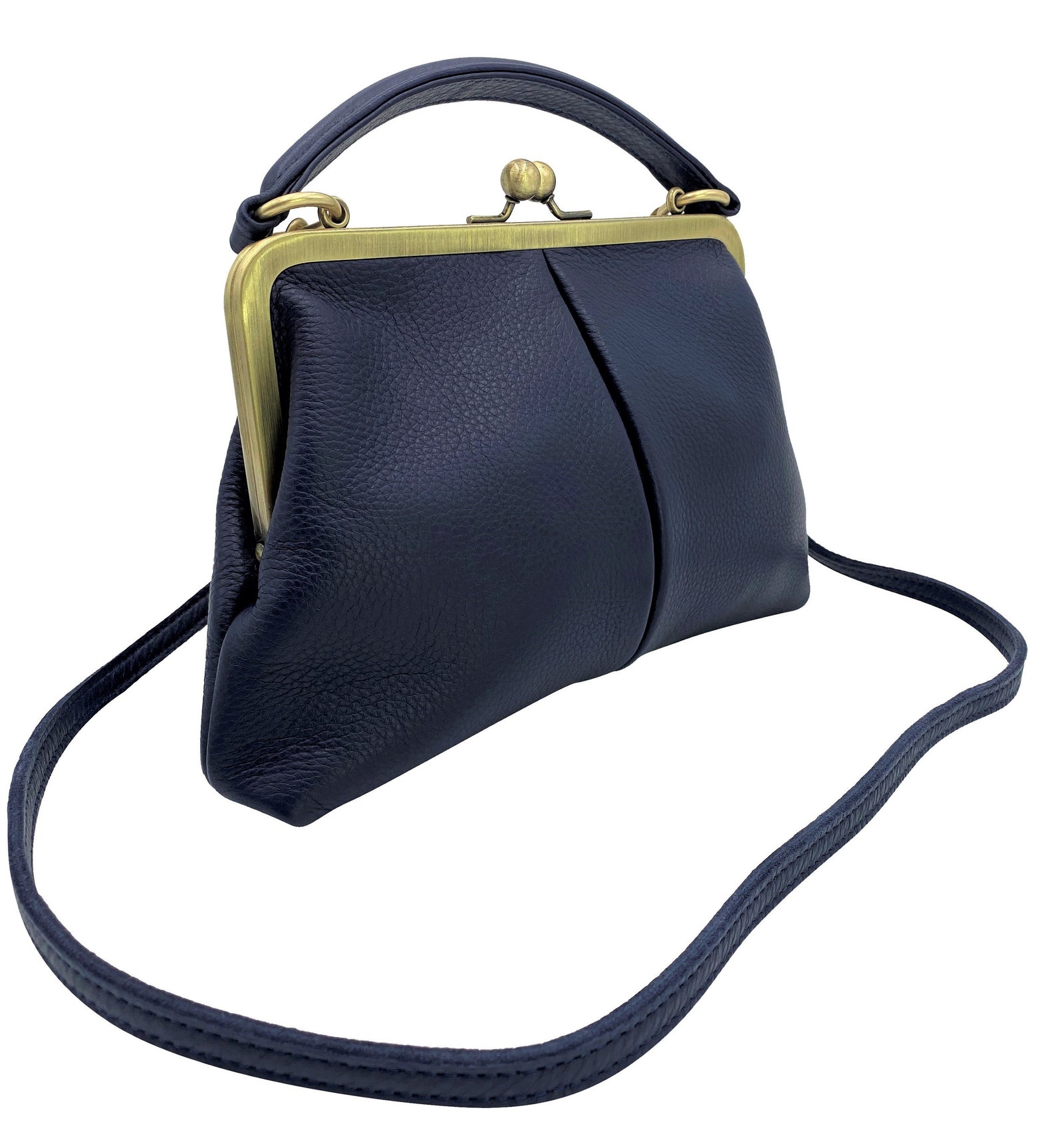 Leather Small Shoulder Pouch Handbag.