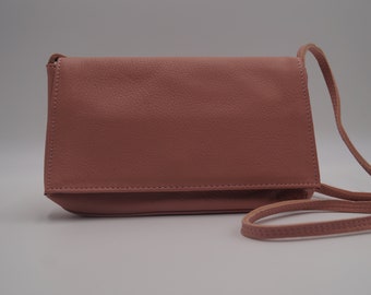 Leder Tasche "Dana" in rosa, Vintage Tasche, Leder Handtasche, Henkeltasche, Schultertasche, aus echtem Leder, handmade