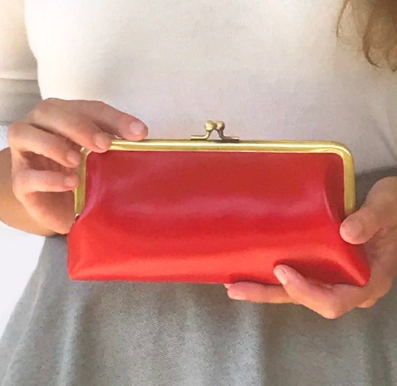 Durable Women Genuine Leather Wallet，Fashion Women Long Clip Purse Clutch  Design，red Ladies Large Capacity Cow Leather Wallets : Amazon.ca: Clothing,  Shoes & Accessories
