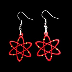 Atom Earrings, Lightweight with Clip-on Option