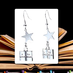 I Love to Read Earrings, Book Earrings