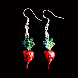 Radish Earrings, Vegetable Jewelry