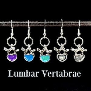 Lumbar Vertebrae Earrings, Anatomy Jewelry