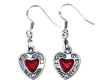 Painted “Tin Heart” Earrings