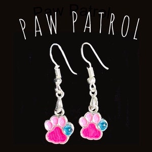 PAW Earrings, Pink and Blue Jewelry