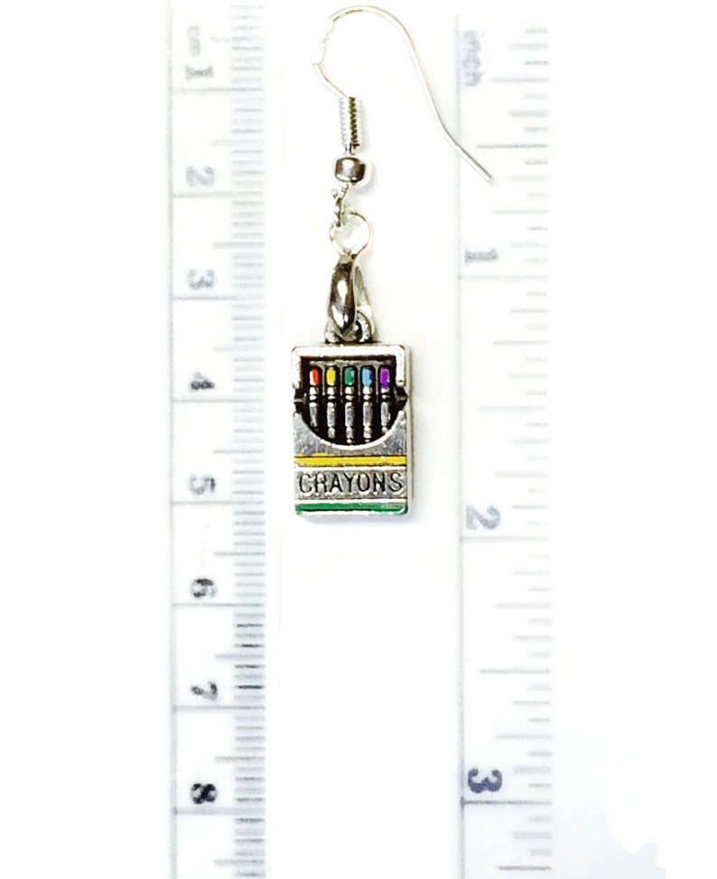 Crayon Box Earrings Handpainted Jewelry Etsy