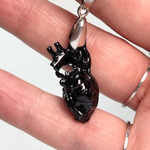 Black Heart Necklace, Anatomy  Pendant