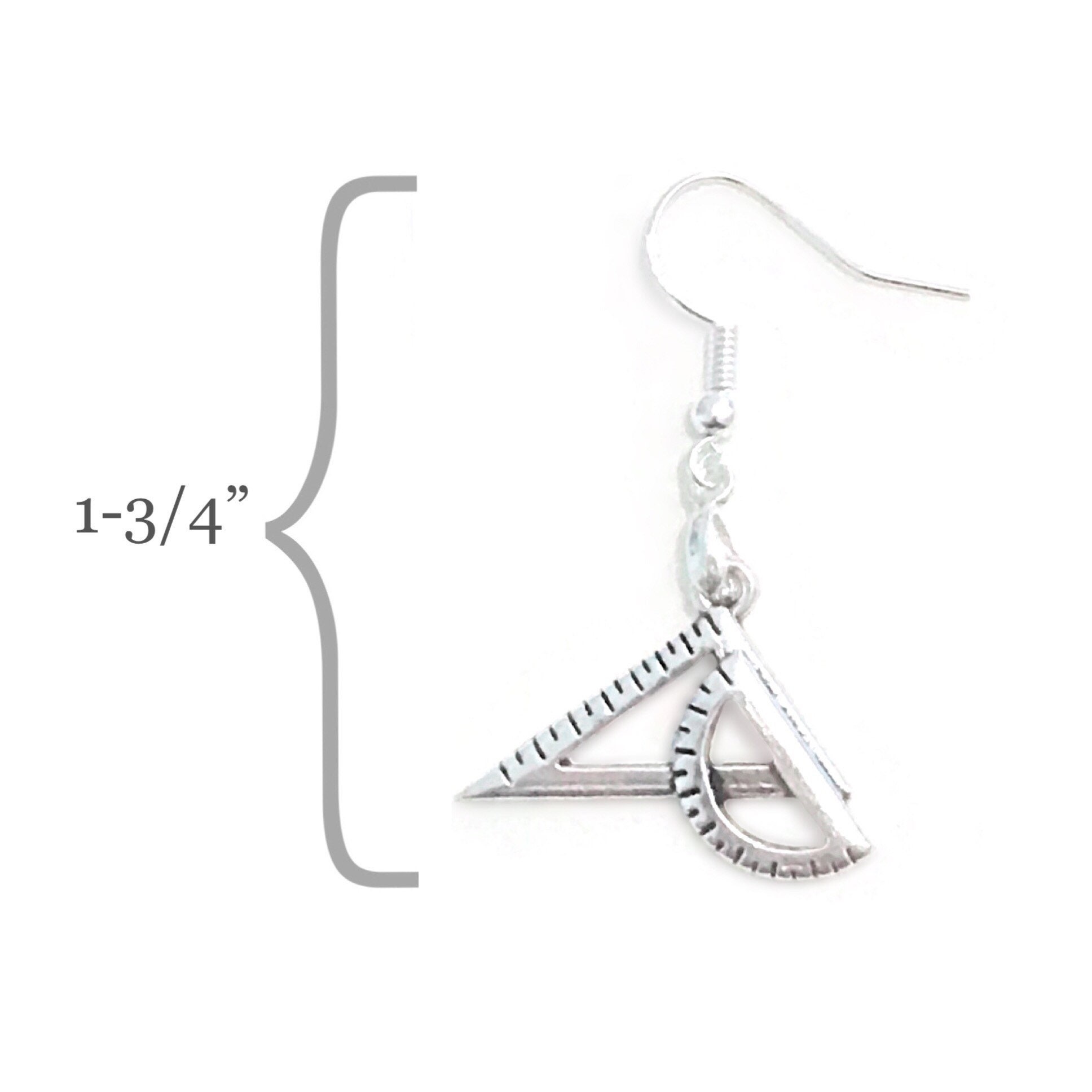 Math Earrings Protractor Geometry Etsy