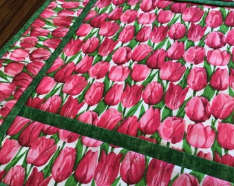 Small Pink Tulip Table Runner