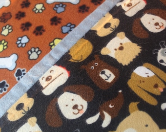 Paw and Bone Print Flannel Standard Pillowcases