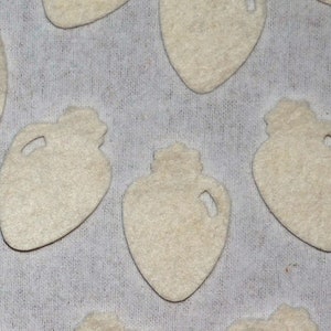 Pack of 50 Classy White Wool Blend Felt Die Cut Christmas Tree Light Shapes for Card Making, Felt Board, Wreath, Classroom etc