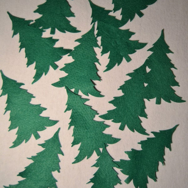 Pack of 12 Wool Blend Felt Die Cut Christmas Pine Tree Shapes for Card Making, Felt Board, Classroom, Applique etc