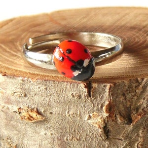 Ladybug ring simple ladybug polymer clay jewelry Ladybug jewelry ladybird ring ladybird jewelry lady beetle jewelry cute ring insect ring