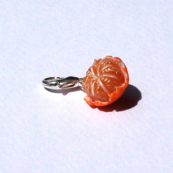 Mandarin charm tangerine charm Mandarin jewelry gift for her polymer clay charm orange charm realistic Mandarin fruit charm 3d charm mandari