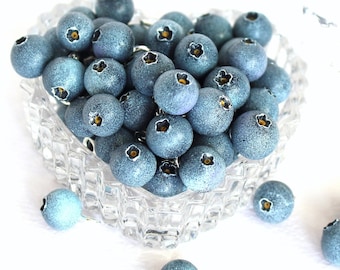 Blueberry Bead: Handmade Polymer Clay DIY Charm, Bilberry Jewelry