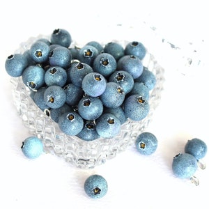 blueberry bead blueberry jewelry berry polymer clay DIY berry bead fruit bead berry charm blueberry charm DIY jewelry kit blueberries charm