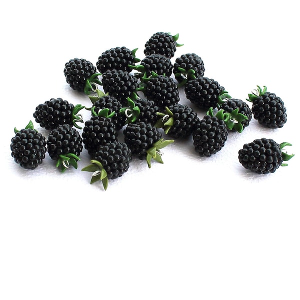 Blackberry bead blackberry jewelry berry polymer clay DIY berry bead fruit bead berry charm blackberry charm DIY jewelry kit bramble jewelry