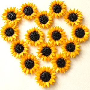 sunflower jewelry sunflower bead sunflower DIY sunflower polymer clay sunflower bracelet sunflower pendant sunflower jewelry sunflower charm