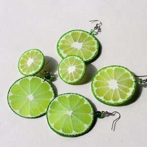 Lime earrings lime slice post stud Lime slice earrings citrus earrings polymer clay jewelry Lime slice jewelry funny earrings Fruit earrings