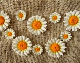 Daisy Charm: Handmade Polymer Clay Floral Jewelry Supplies For DIY Projects, Daisy Craft Beads