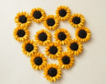 sunflower jewelry sunflower bead sunflower DIY sunflower polymer clay sunflower bracelet sunflower pendant sunflower jewelry sunflower charm