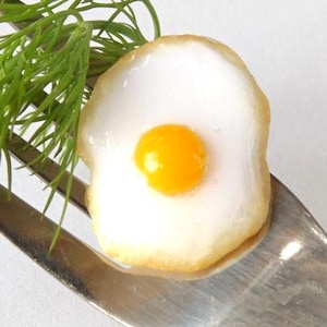 Polymer Clay Fried Egg Ring: Funny Food Jewelry