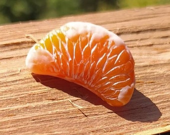 Mandarin Brooch tangerine pin Mandarin jewelry polymer clay jewelry gift for her mandarin pin mandarin slice tiny mandarine tangerine slice