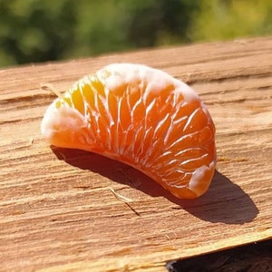 Mandarin Brooch tangerine pin Mandarin jewelry polymer clay jewelry gift for her mandarin pin mandarin slice tiny mandarine tangerine slice