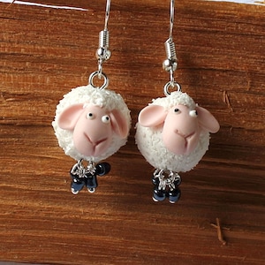 sheep earrings lamb Earrings polymer clay jewelry gift for her cute earrings funny earrings Easter earrings animal earrings sheep jewelry