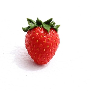 Strawberry brooch Strawberry pin Strawberry jewelry polymer clay jewelry vegan brooch fruit brooch fruit pin Strawberry badge fake food pin