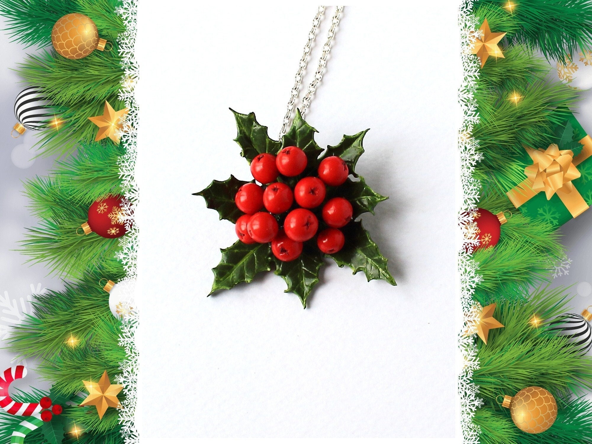 Jewels Hours Christmas Eve 2022 Christmas Jewelry Holly Brooch Holly Pendant Holly Berry Pin | Etsy Canada